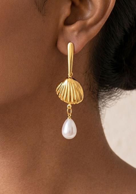 Golden Alloy Earrings