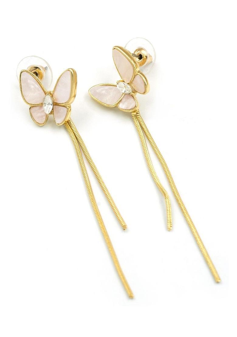Golden Alloy Earrings - Indya