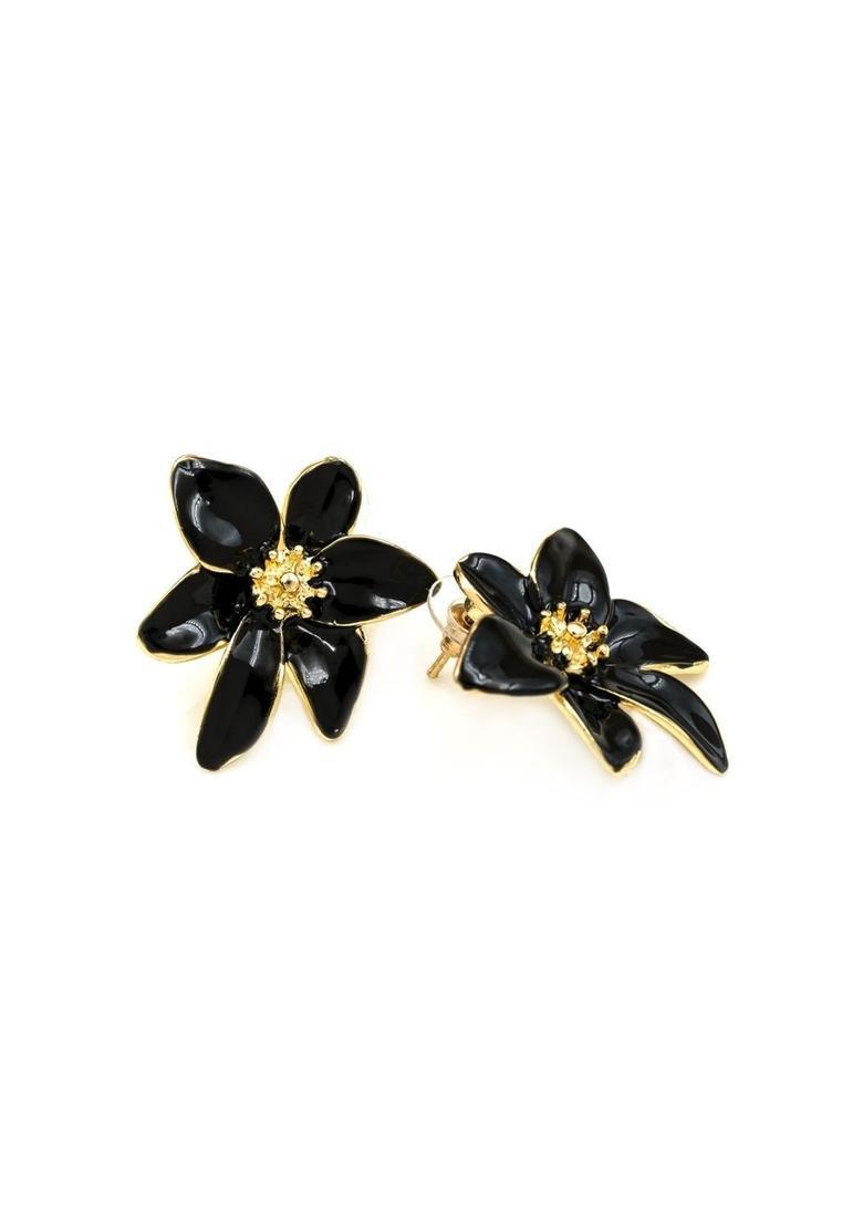 Golden Alloy Earrings - Indya
