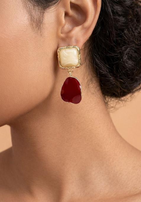 Golden Alloy Earrings