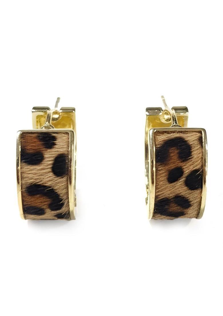 Golden Alloy Earrings - Indya