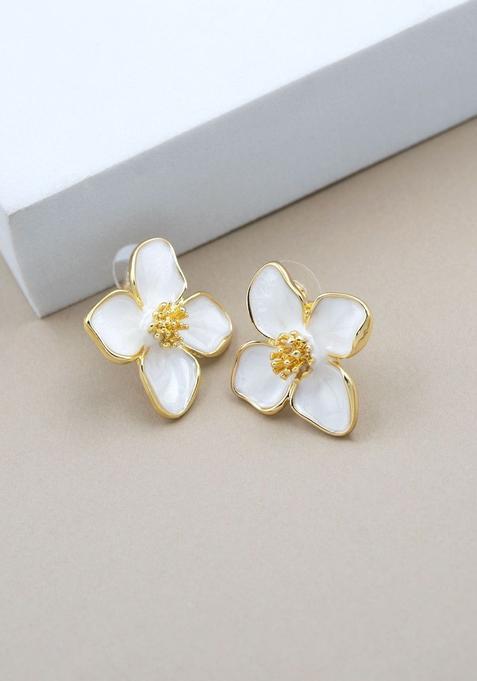 Golden Alloy Earrings