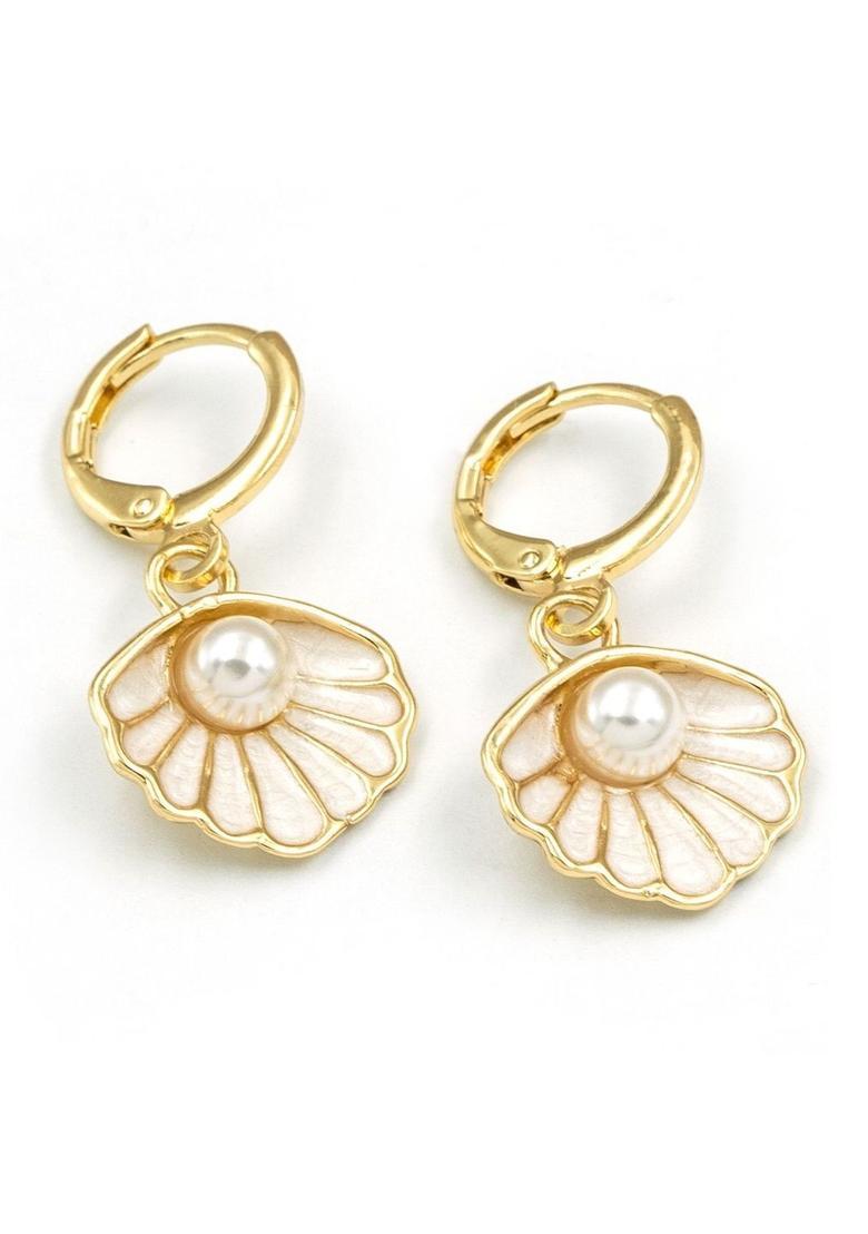 Golden Alloy Earrings - Indya