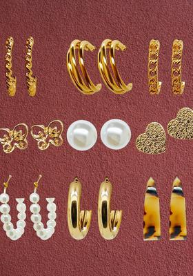 Golden Alloy Earrings