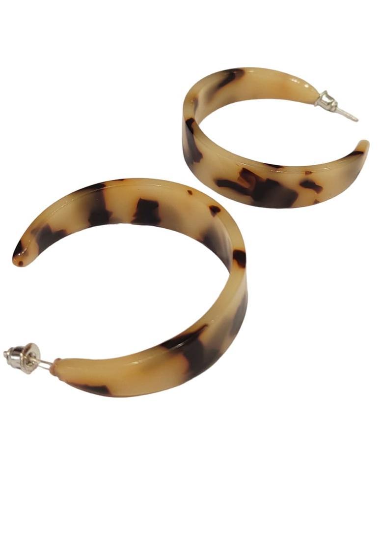Golden Alloy Earrings - Indya