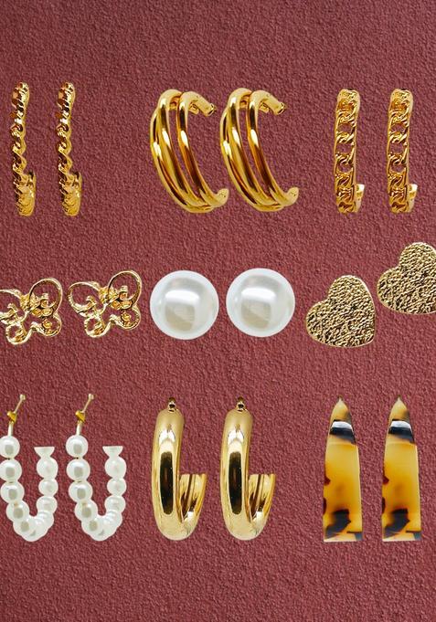 Golden Alloy Earrings