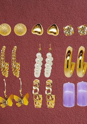 Golden Alloy Earrings