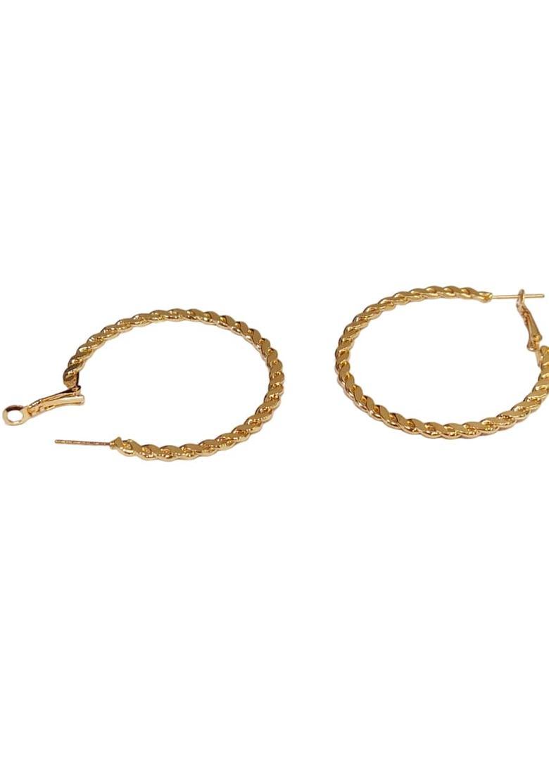 Golden Alloy Earrings - Indya
