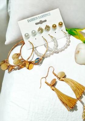 Golden Alloy Earrings