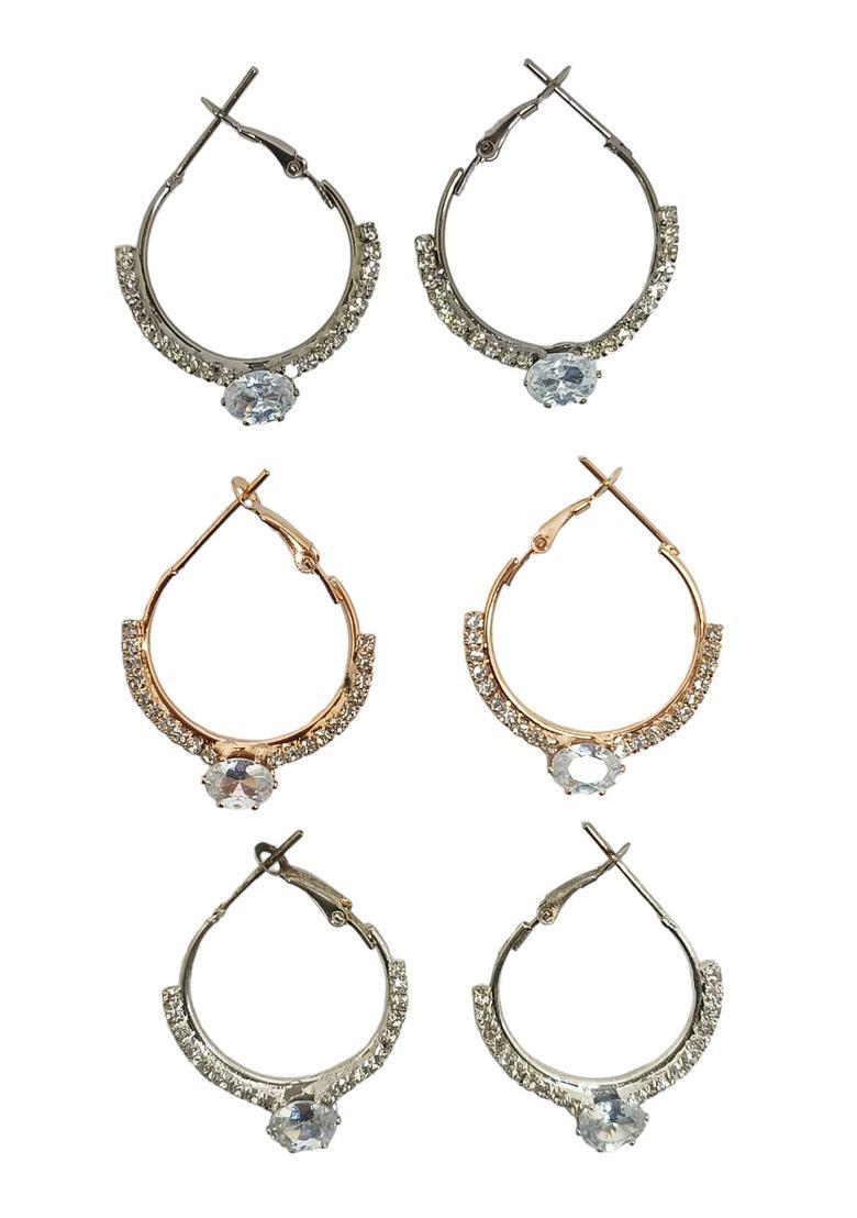 Golden Alloy Earrings - Indya