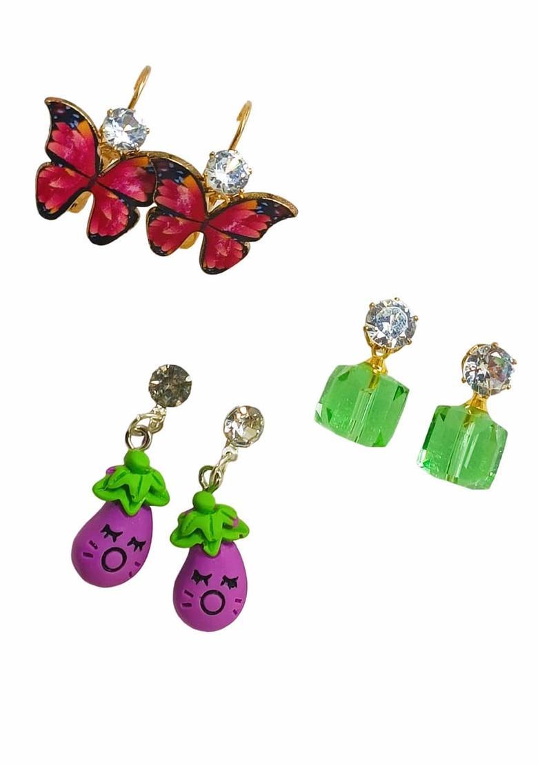 Multicolor Alloy Earrings - Indya
