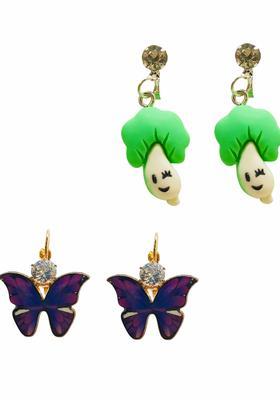 Purple Alloy Earrings