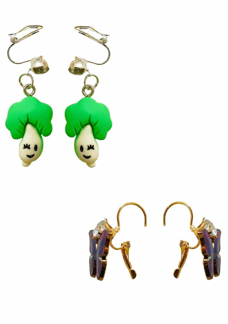 Purple Alloy Earrings - Indya