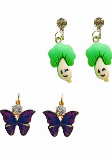 Purple Alloy Earrings