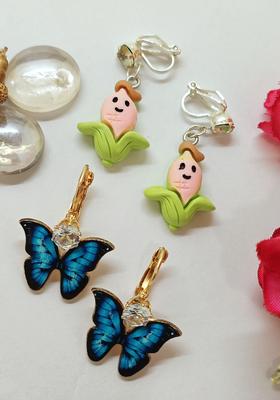 Blue Alloy Earrings