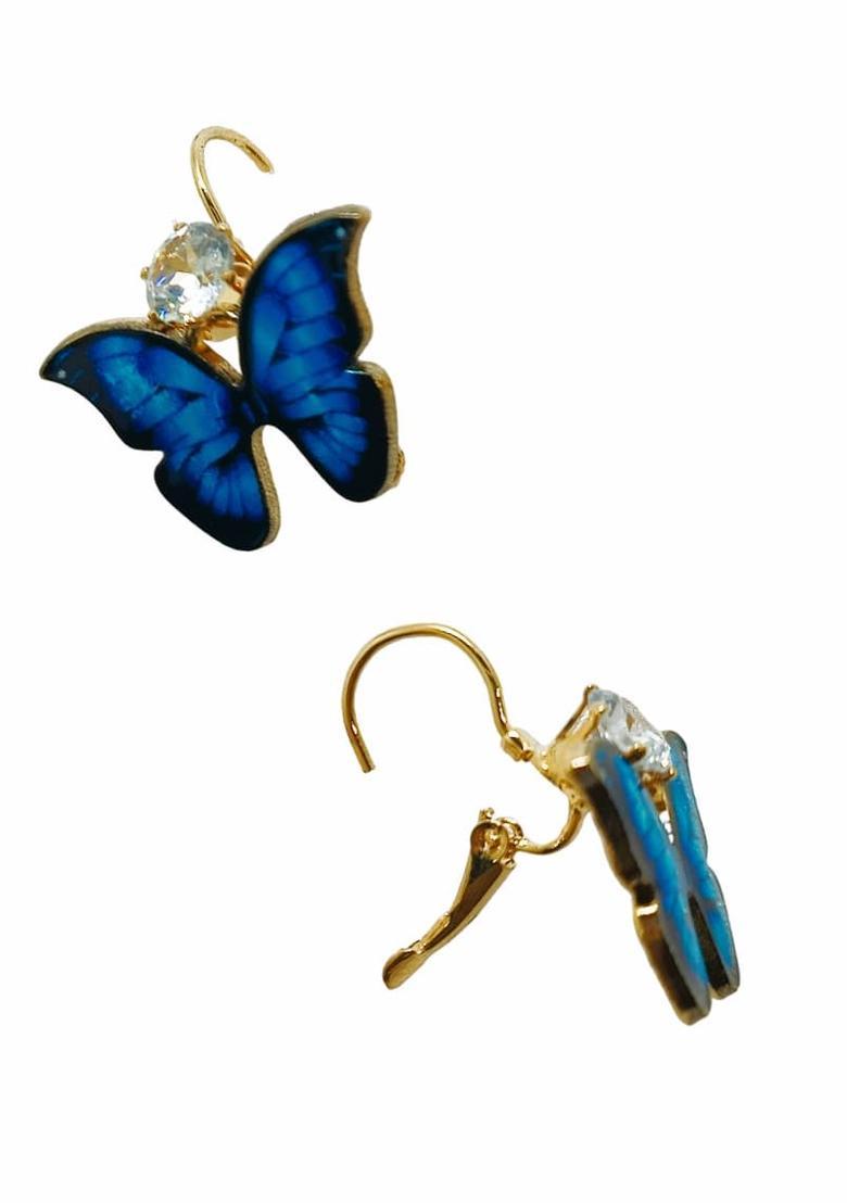 Blue Alloy Earrings - Indya