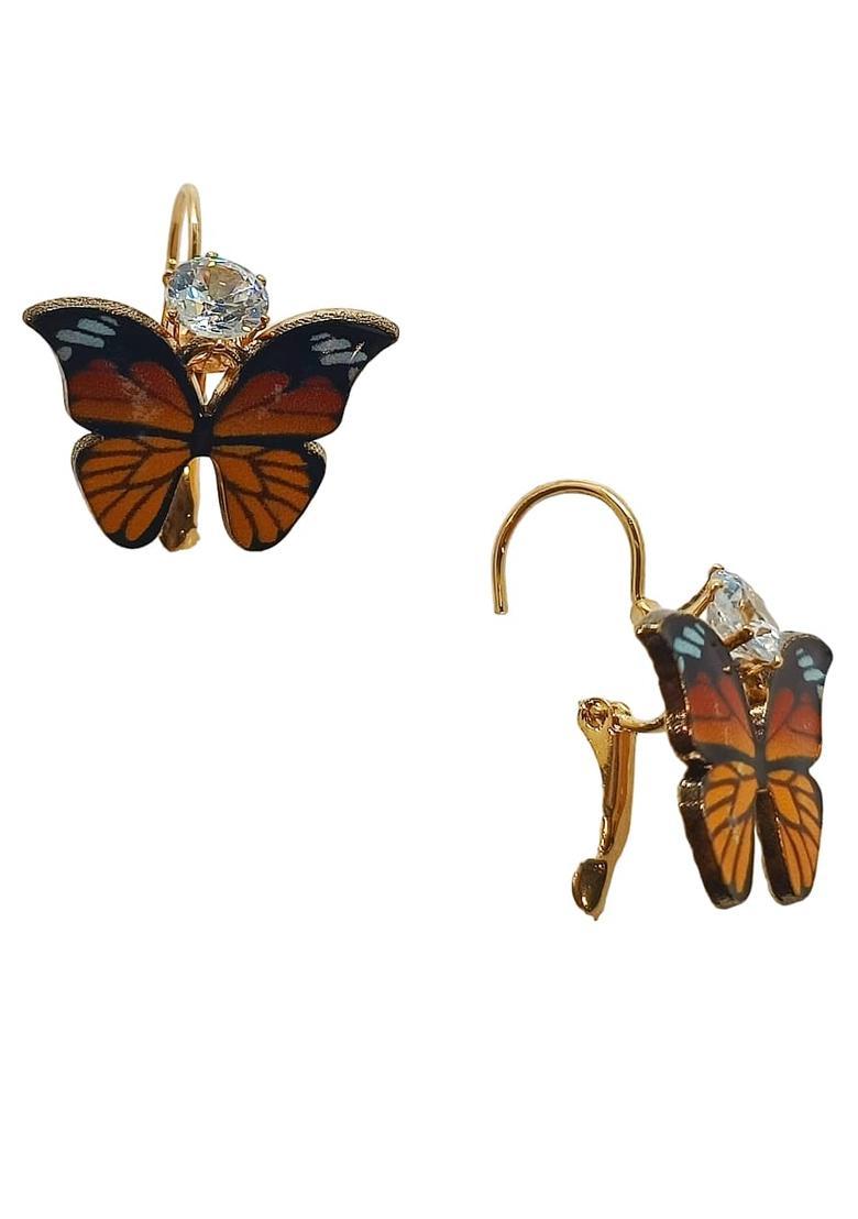 Orange Alloy Earrings - Indya