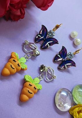Purple Alloy Earrings