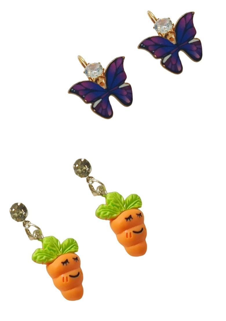 Purple Alloy Earrings - Indya