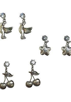 Silver Alloy Earrings