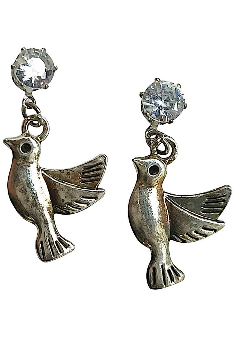 Silver Alloy Earrings - Indya