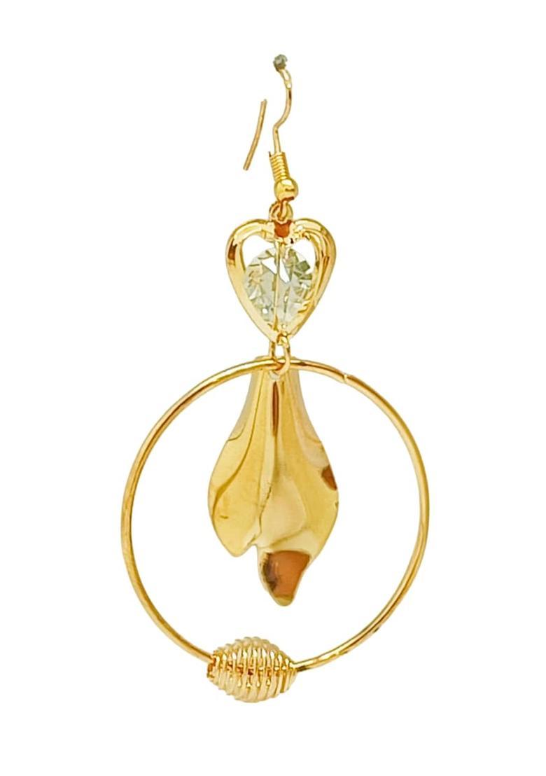 Golden Alloy Earrings - Indya
