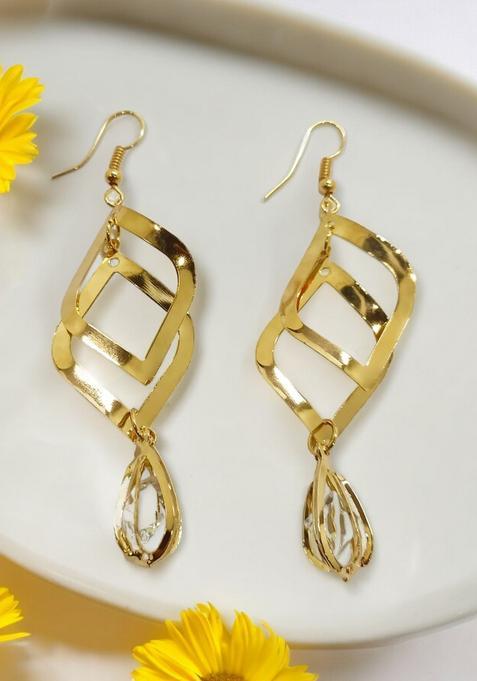 Golden Alloy Earrings