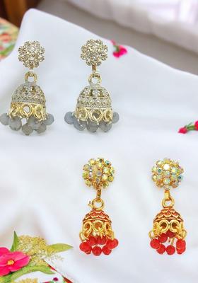 Red Alloy Earrings