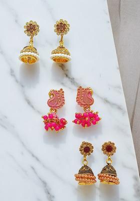 Purple Alloy Earrings