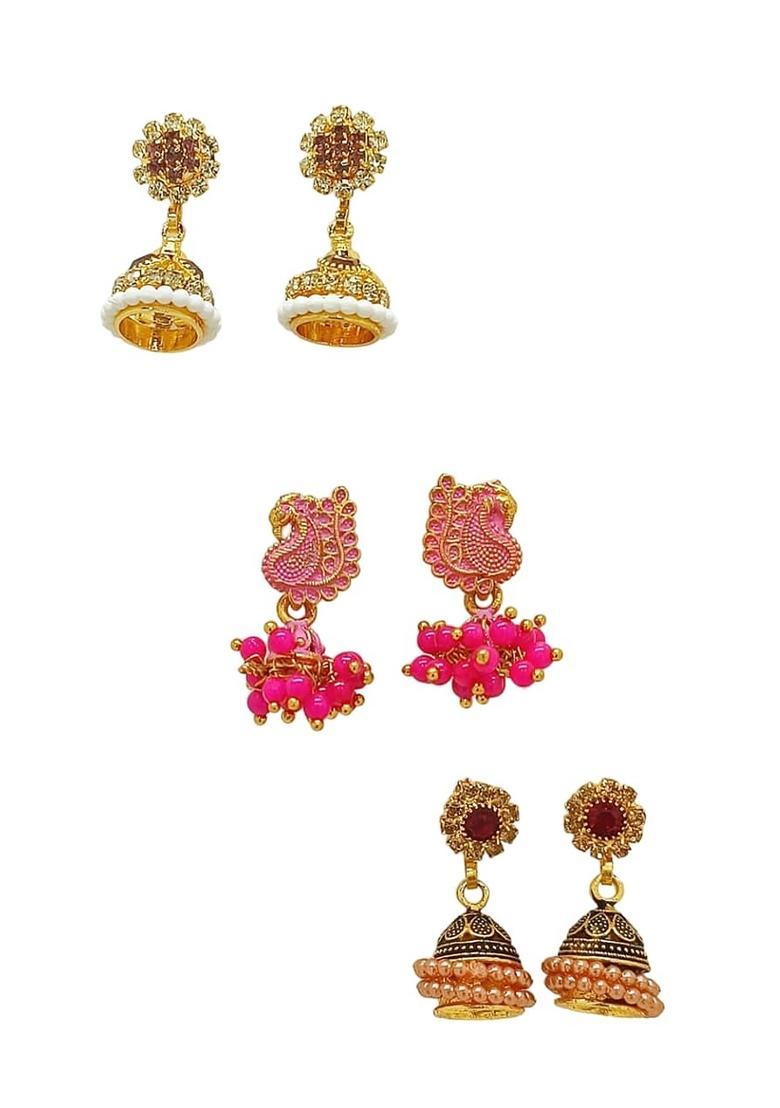 Purple Alloy Earrings - Indya