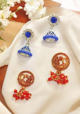 Red Alloy Earrings