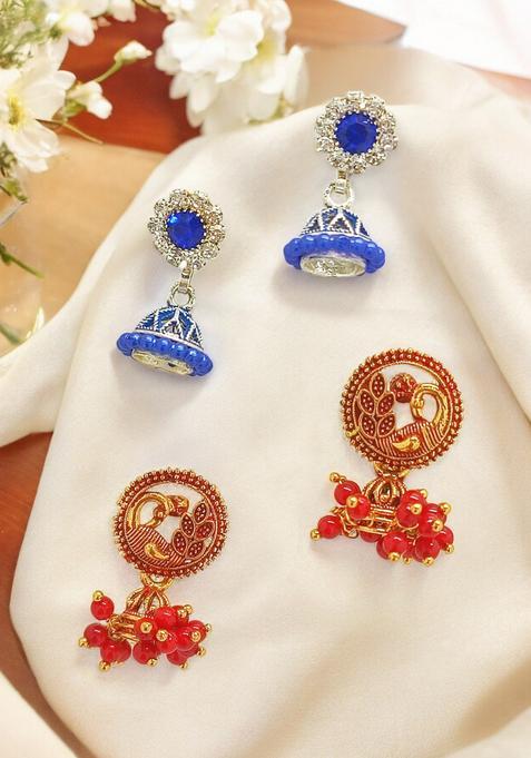 Red Alloy Earrings