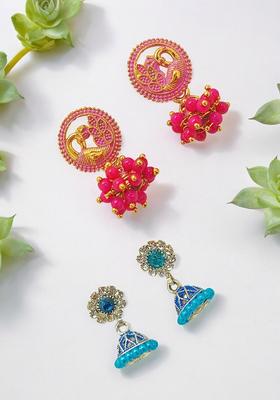Blue Alloy Earrings