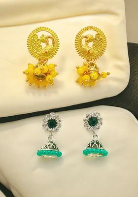 Sea Green Alloy Earrings