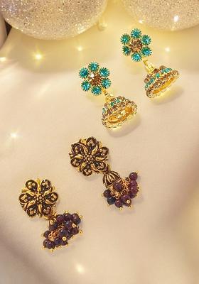 Blue Alloy Earrings