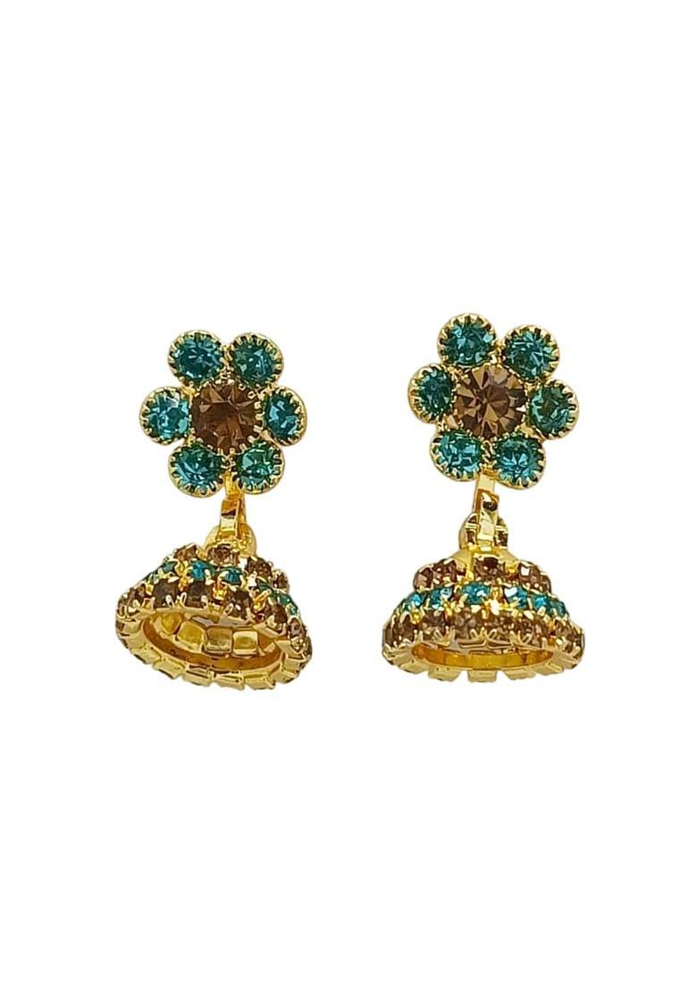 Blue Alloy Earrings - Indya