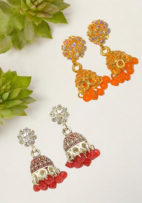 Orange Alloy Earrings
