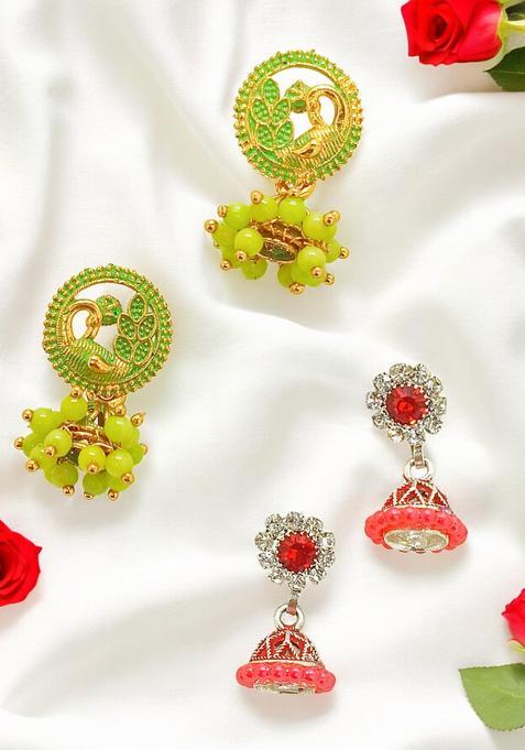 Lime Green Alloy Earrings