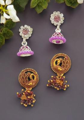 Pink Alloy Earrings