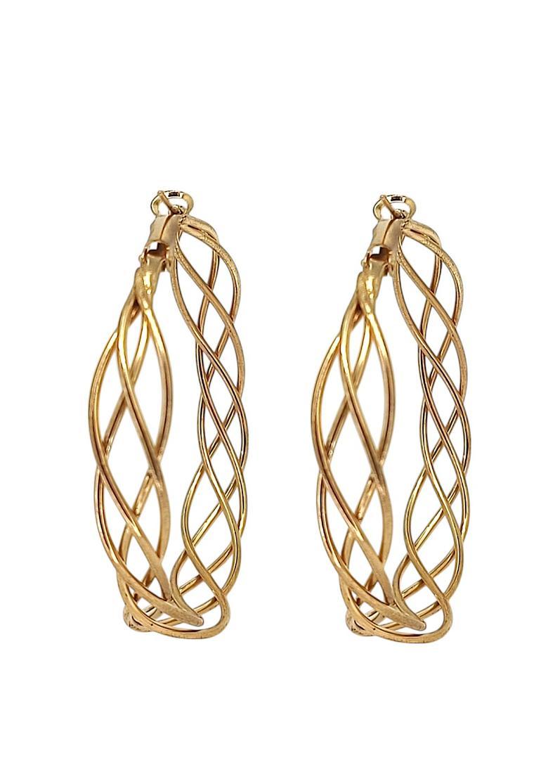 Golden Alloy Earrings - Indya