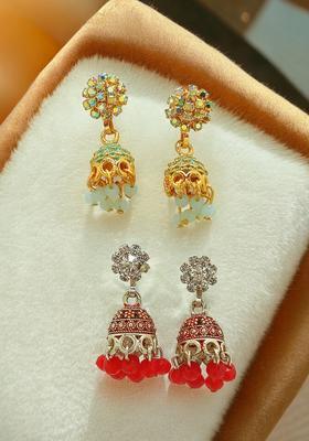 Red Alloy Earrings