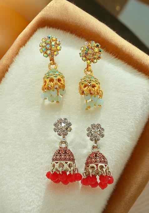 Red Alloy Earrings
