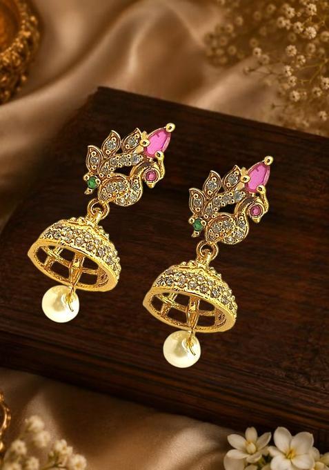 Golden Alloy Earrings