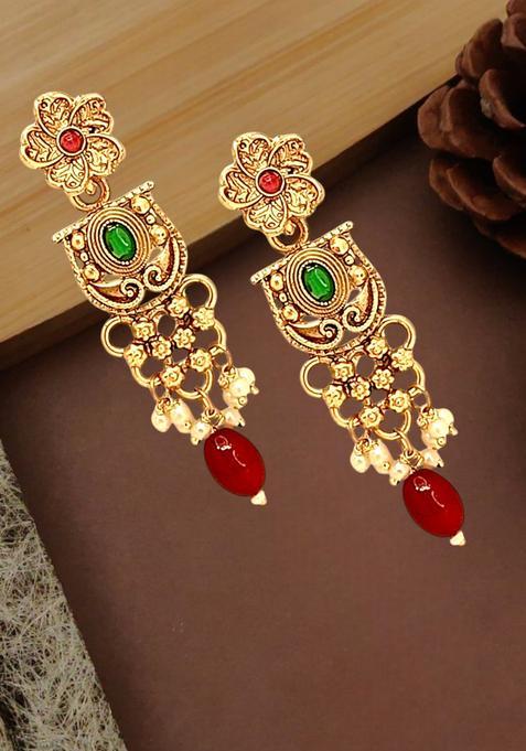 Golden Alloy Earrings
