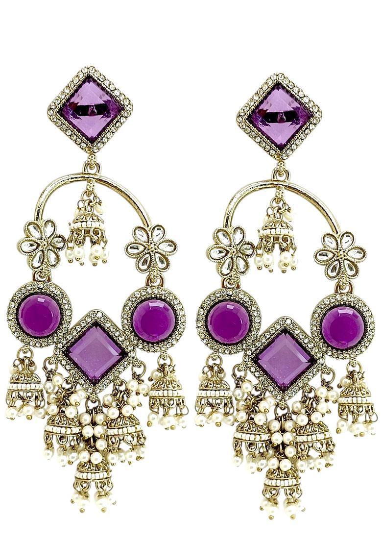 Silver Alloy Earrings - Indya