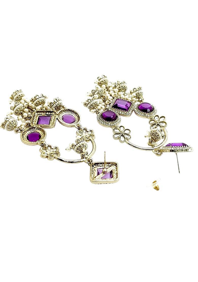 Silver Alloy Earrings - Indya