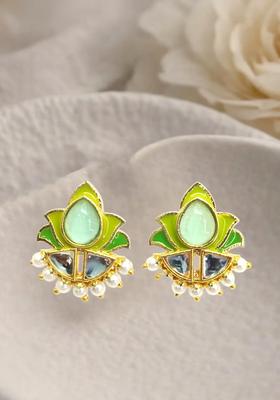 Golden Alloy Earrings