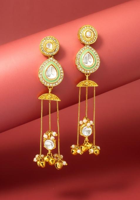 Green Alloy Chandelier Earring