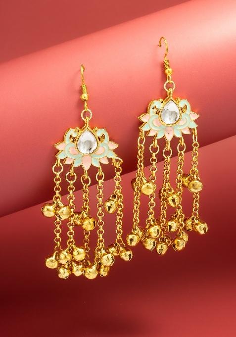 Green Alloy Chandelier Earring