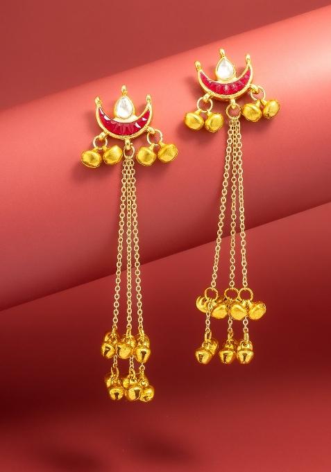 Red Alloy Chandelier Earring